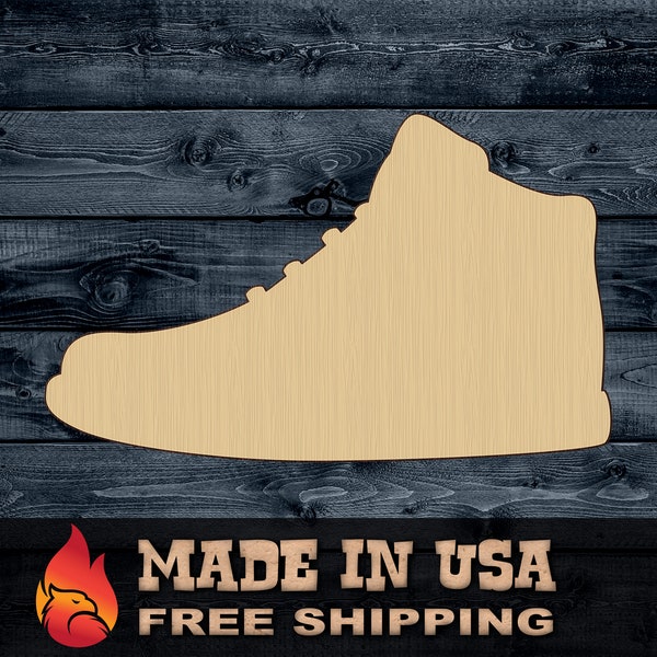 Sneaker Shoe Shape Silhouette Blank Unpainted Gift DIY Wood Cutout Sign 1/4 inch thick