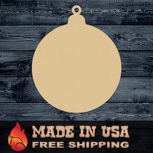 Christmas Ornament Gift DIY Wood Cutout Unpainted Blank Shape Sign 1/4 inch thick