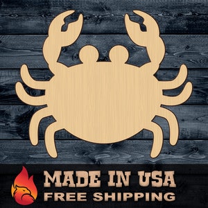 Crab Summer Beach Gift DIY Wood Cutout Silhouette Blank Unpainted Sign 1/4 inch thick