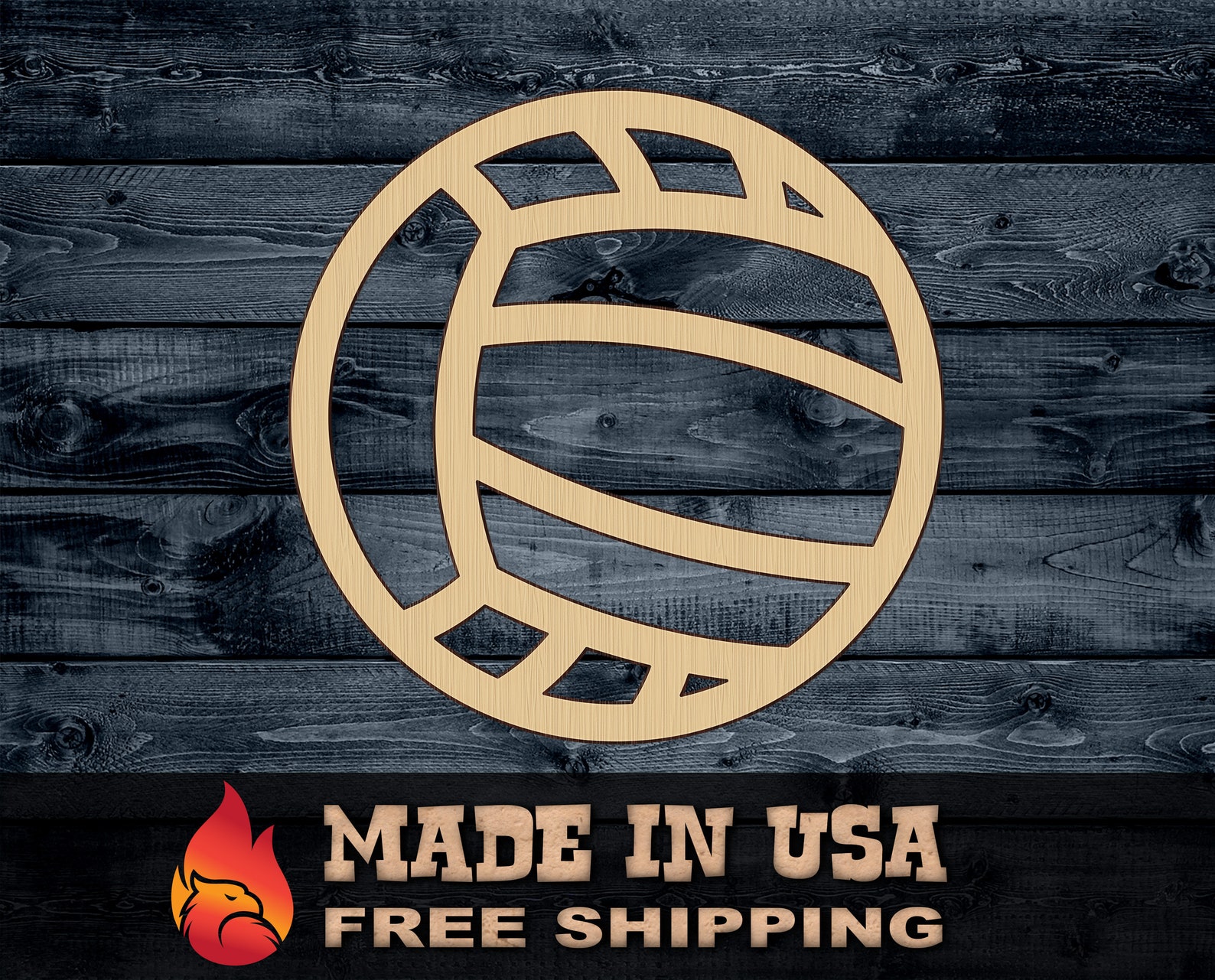 Volleyball Ball Sport Outline Stylized Wood Cutout Shape Etsy