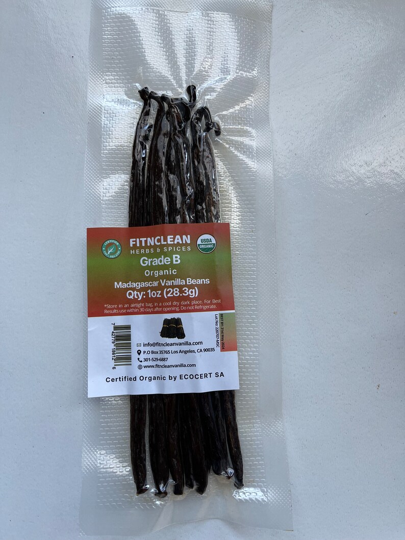 Gourmet Madagascar Vanilla Beans - Grade B, 1 Kg (approx. 350-380 Pods) - Planifolia, Organic - View #2