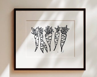 hannah's carrots / block print