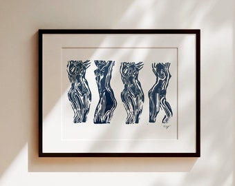 dancers / silkscreen giclee print / 8x10"