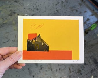 sunrise over bridport / giclee print 5x7"