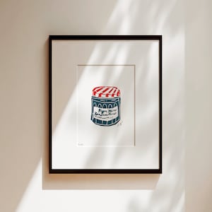 jam jar / original handmade block print / 5x7"