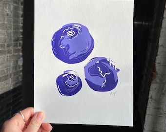 blueberries / giclee print / 8x10"