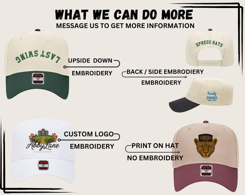 Custom Embroidered Hat, Personalized Baseball Cap with Text, Custom Name Hat – Monogram Gift – Adjustable Dad Hat – Custom Cap for Men/Women image 5
