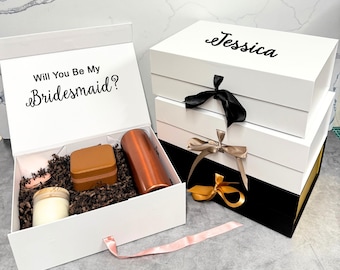 Personalized Empty Proposal Gift Box, Custom Bridesmaid Bridesmaid Box, Will You Be My Maid of Honor, Bridal Party Favors, Wedding Gift