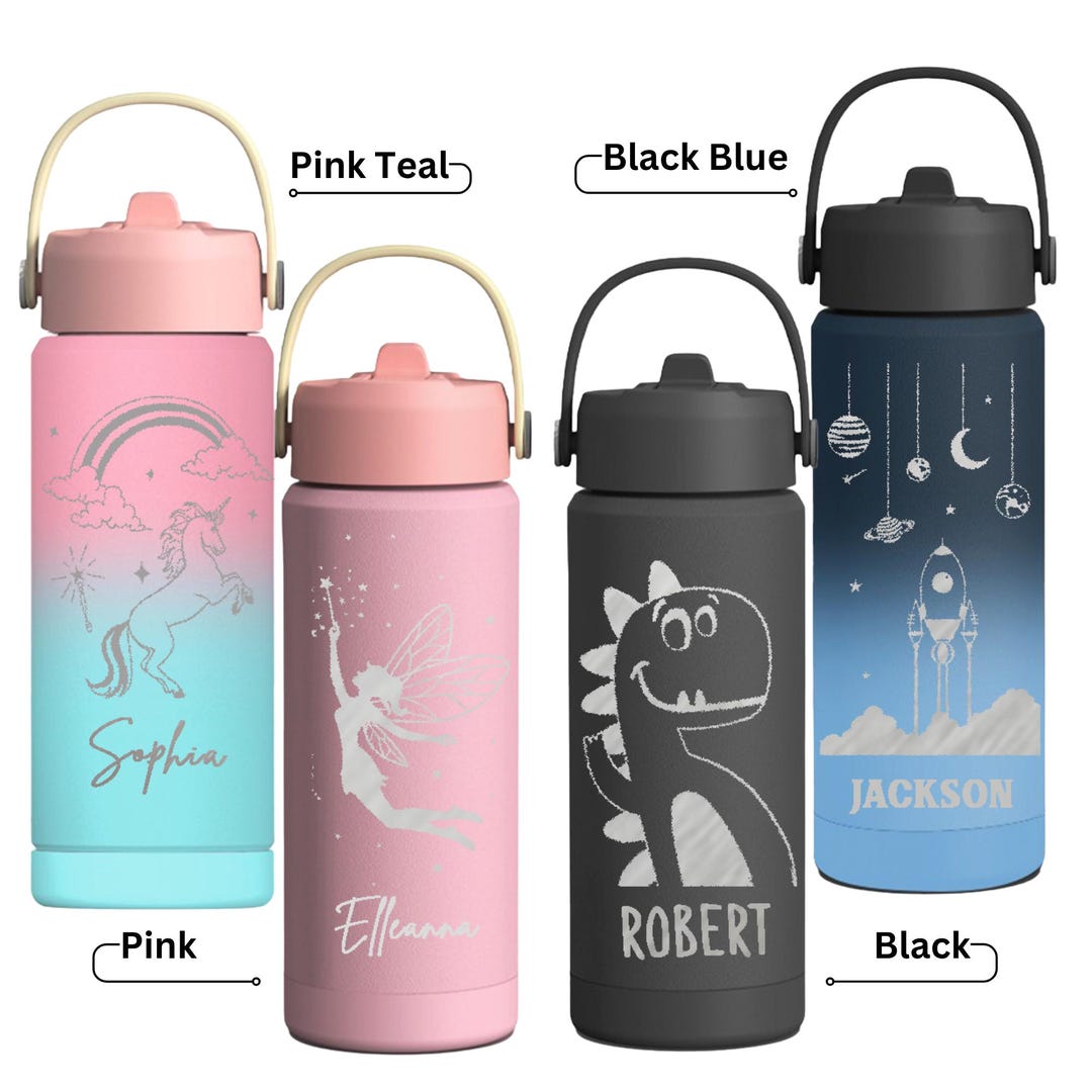 Insulated Kids Water Bottle With Names, Custom Water Tumbler for Kids ...