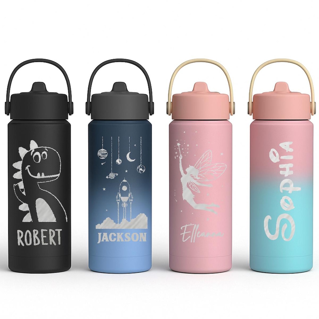 Insulated Kids Water Bottle With Names, Custom Water Tumbler for Kids ...
