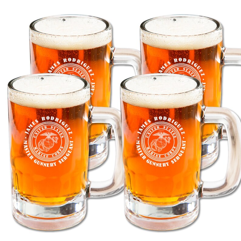 Personalized Beer Glass Set of 4 Glasses With Growler Custom Etsy