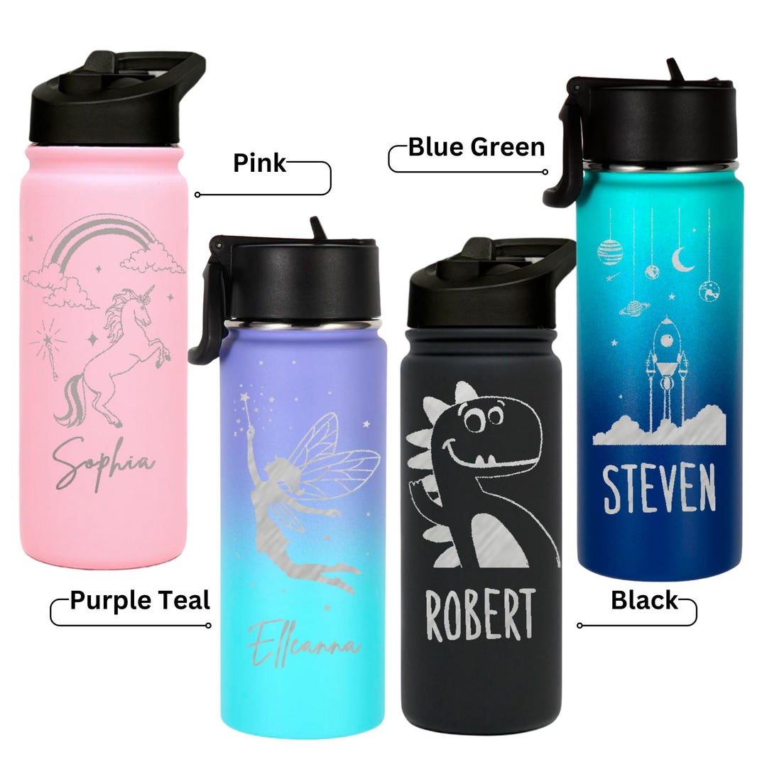 Insulated Kids Water Bottle With Names, Custom Water Tumbler for Kids ...