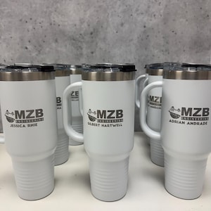Custom Logo Tumbler Corporate Logo – Powder Coated Stainless Steel – Promotional Laser Engraved Travel Mug – Bulk Employee Client Gift Cup image 8