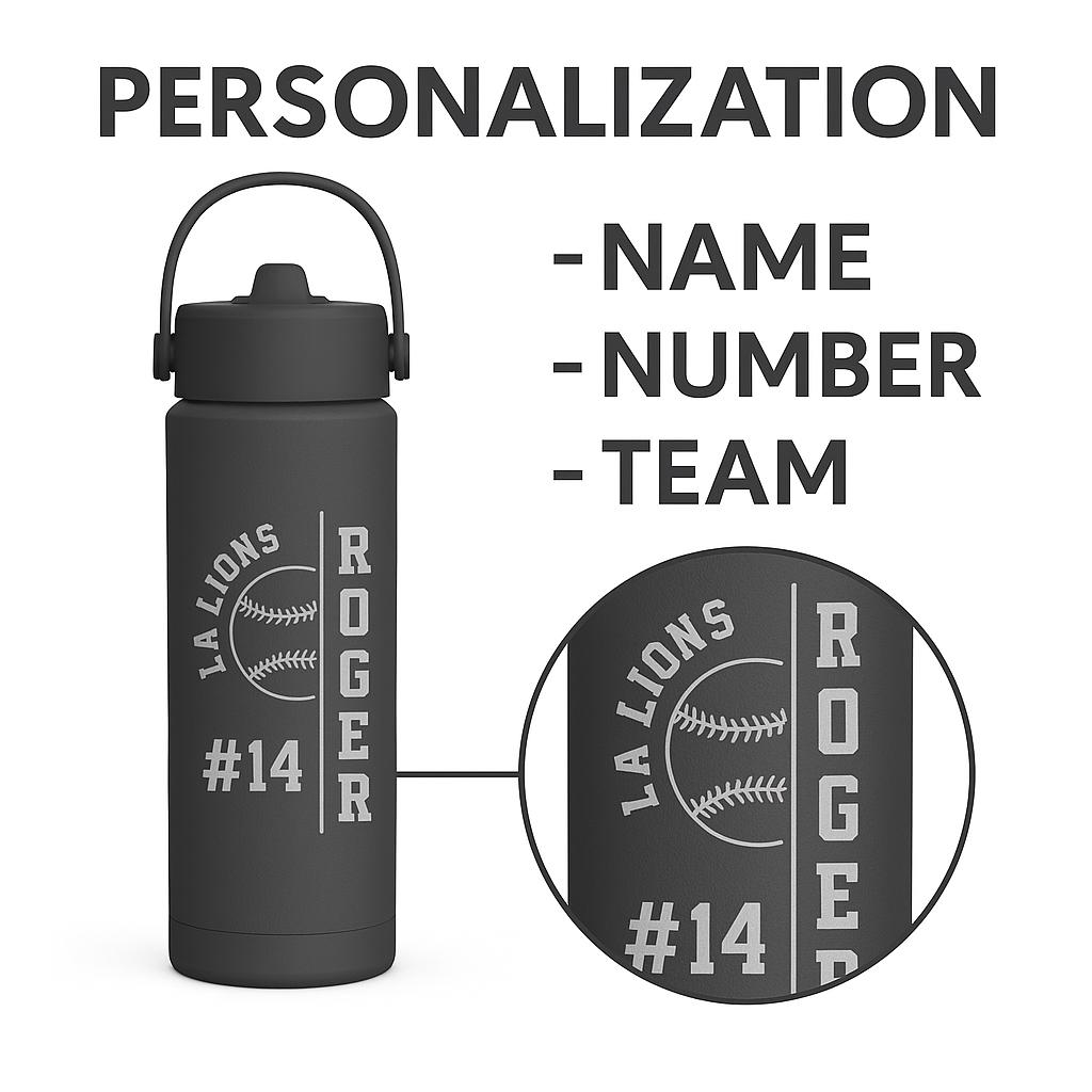 Sports Water Bottle With Names, Insulated 18oz Custom Water for Kids ...