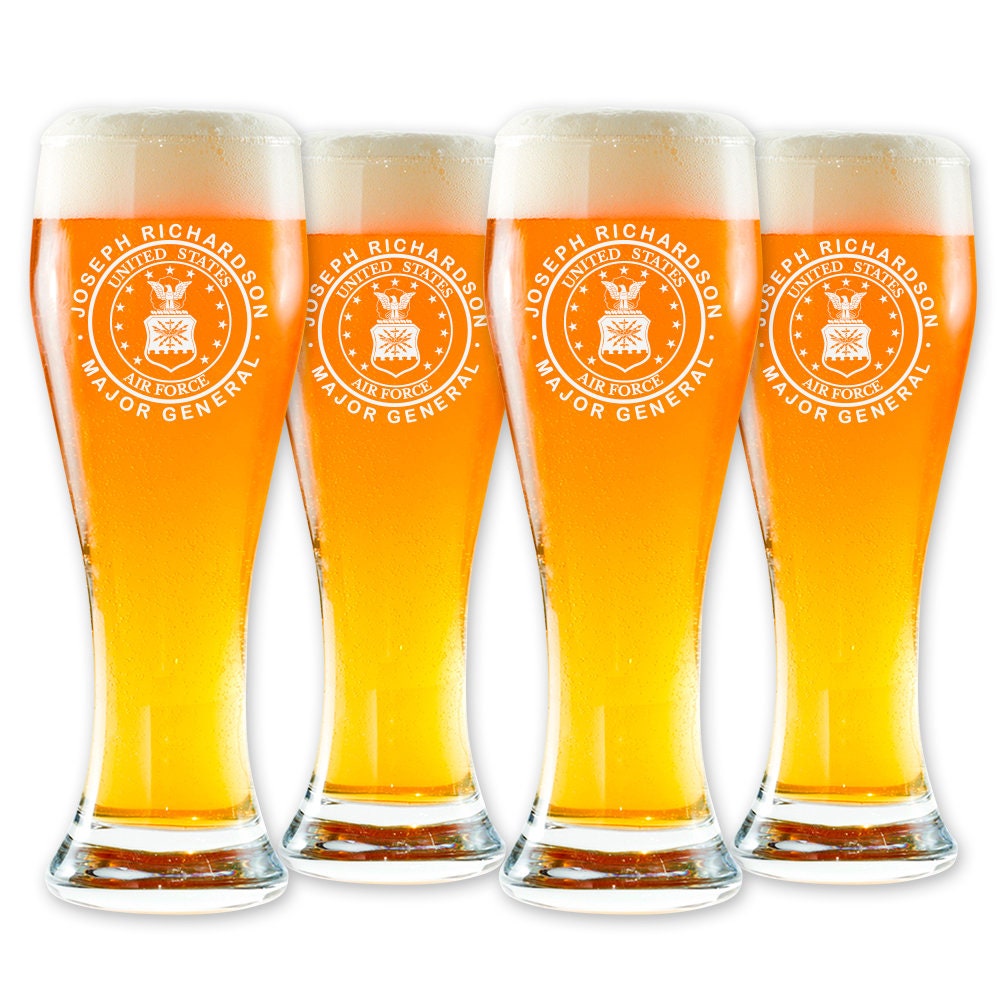 Personalized Beer Glass Set of 4 Glasses With Growler Custom Etsy