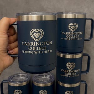 Custom Logo Tumbler Corporate Logo – Powder Coated Stainless Steel – Promotional Laser Engraved Travel Mug – Bulk Employee Client Gift Cup image 7