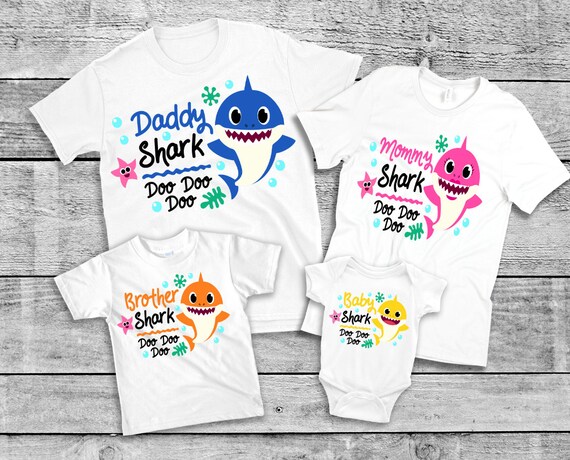 Baby Shark Inspired Family Shirts Custom Baby Shark Party - Etsy