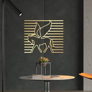 Metal Horse With Wings Art, Large Metal Wall Art Decor  , Metal Animal Wall Decor, Personalized Unique Wedding, Home Gifts for Couple