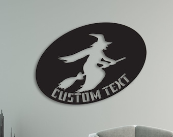 Metal Flying Witch Wall Art , Customized Wall Art, Custom Large Metal Wall Art, Home Decoration,  Personalized Unique Gifts