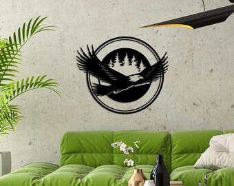 Gold Eagle Large Metal Wall Art, Large Metal Wall Art Decor  , Metal Animal Wall Decor, Nature Metal Art,  Personalized Unique Gifts