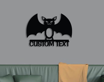 Bat Metal Decor , Large Metal Wall Art , Customized Wall Art, Custom Large Metal Wall Art, Home Decoration,  Personalized Unique Gifts