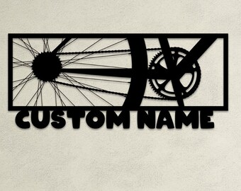 Personalized Metal Bike Wall Art and Decor, Bicycle Custom Metal Wall Decor, Home Decoration for Cycling Lovers,, Contemporary Art