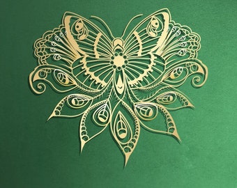 Stunning Butterfly Style Mandala Large Metal Wall Art - Boho Decor for Your Space - Nature Inspired Decor, Personalized Unique Gifts