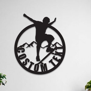 Skateboard Metal Wall Art and Decor, Custom Modern Black Metal Wall Decor, Birthday Gift For Skateboard Lover, Gift for Boys, Gift for Him