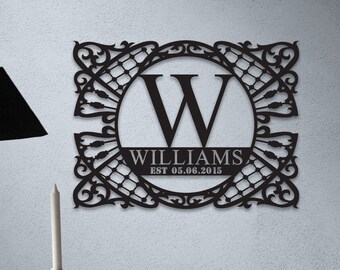 Personalized Metal Family Name Sign, Large Metal Last Name Wall Art Decor, Customized Home Decoration,  Wedding Gift, Unique Home Gifts,