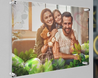 Acrylic Family Photo Wall Art , Custom Family Portrait, Family Gift, Personalized Photo On Acrylic Wall Art, Personalized Unique Gifts