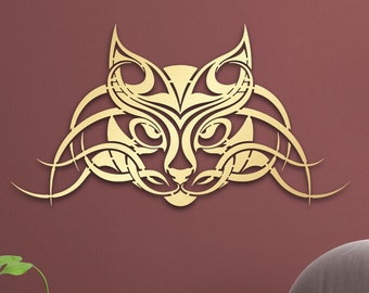 Decorative Cat Metal Wall Art, Abstract Animal Metal Wall Home Decor, Modern Metal Wall Hanging For Cat Owners, Home Gift For Cat Lovers