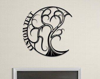 Large Metal Tree Wall Art and Decor for Indoor and Outdoor,  Custom  Metal Sign,  Gifts for  Eclectic Boho Home Decor, Contemporary Art