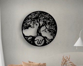 Family Tree Name Sign, Large Metal Wall Art,  Customized Home Decoration,  Wedding Gift, Personalized Unique Wedding, Home Gifts for Couple