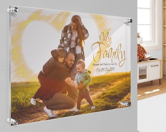 Custom Family Photo Wall Art , Custom Family Portrait, Family Gift, Personalized Photo On Acrylic Wall Art, Personalized Unique Gifts