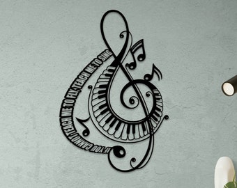 Custom Music Large Metal Wall Art Decor, Custom Music Notes Gift for Musician, Music Teacher Gift, Home Decor for Living Room