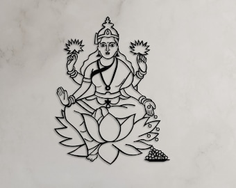 Lord Lakshmi Metal Wall Art and Decor, God Of Beauty Statue, Hindu God Idol Home Decoration, Diwali Gifts, Indian Home Gifts for Couple