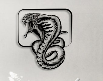 Cobra Snake Large Metal Wall Art and Decor Home Decoration,   Personalized Unique Housewarming,  Birthday, Wedding, or Home Gifts for Couple