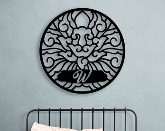 Metal First Letter of Last Name, Personalized Metal Wall Art and Decor, Metal Customized Wall Art, Modern Home Decoration, Wedding Gift