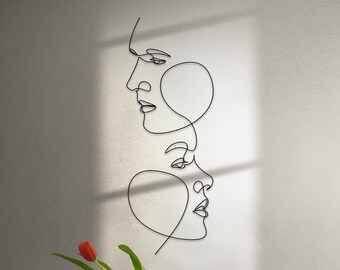 Metal Faces Wall Art  Metal Wall Decor,  Abstract Home Decoration,   Personalized Unique Housewarming, Wedding or Home Gifts for Couple