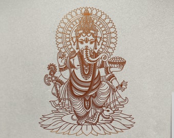 Ganesha Large Metal Wall Art and Decor, Ganapati Statue Idol,  Elephant Art , Hindu Home Decoration, Diwali Gifts, Home Gifts for Couple