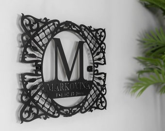 Personalized Metal Family Name Sign, Large Metal Wall Art,  Customized Home Decoration,  Wedding Gift,  Personalized Unique Gifts
