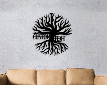 Personalized Metal Tree, Personalized Large Metal Wall Art,  Large Metal Wall Art,  Customized Home Decoration, New Home, Contemporary Art