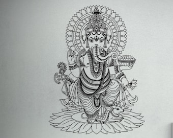 Ganesha Large Metal Wall Art and Decor, Ganapati Statue Idol,  Elephant Art , Hindu Home Decoration, Diwali Gifts, Home Gifts for Couple
