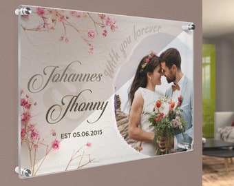 Personalized Photo On Acrylic Wall Art, Fully Customized Wall Art, Customize Wedding , Family , Friends Photo or Any Photo, Custom Gifts,