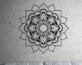 Mandala Large Metal Wall Art and Decor Home Decoration, Floral Mandala Art, Personalized Unique Housewarming, Wedding Gift for Couples