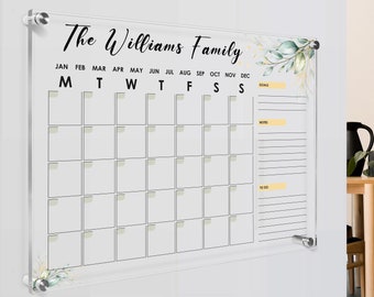 Custom Acrylic Wall Calendar, 4,7mm Personalized Monthly Wall Family Planner Home, Office, Task Organizer, Note Board, Couple Gifts for Home