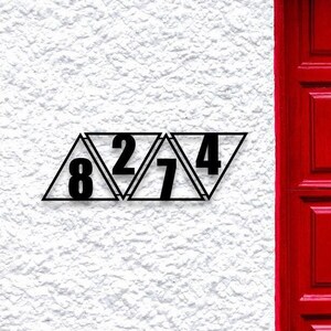 Metall Adressschild, Adressschild, Geometrische Metall Hausnummer, Moderne Dekoration, Personalisierte Einzigartige Hochzeitsgeschenke für Paar