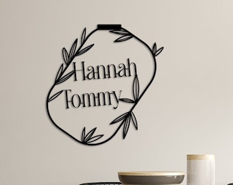 Name Metal Wall Sign, Wedding Gift, Large Metal Wall Art, Custom  Wedding Decor, Aniversary Gifts for parent, Metal Wall Decor
