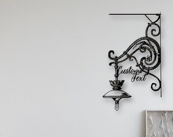Street Lamp Style Large Metal Wall Art  Metal Wall Decor,  Abstract Home Decoration, Personalized Unique Wedding, Home Gifts for Couple