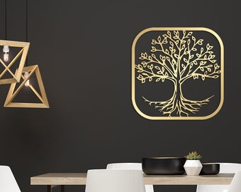Gold Tree Large Metal Wall Art, Large Metal Wall Art Decor  , Metal Tree Wall Art, Personalized Unique Wedding, Home Gifts for Couple